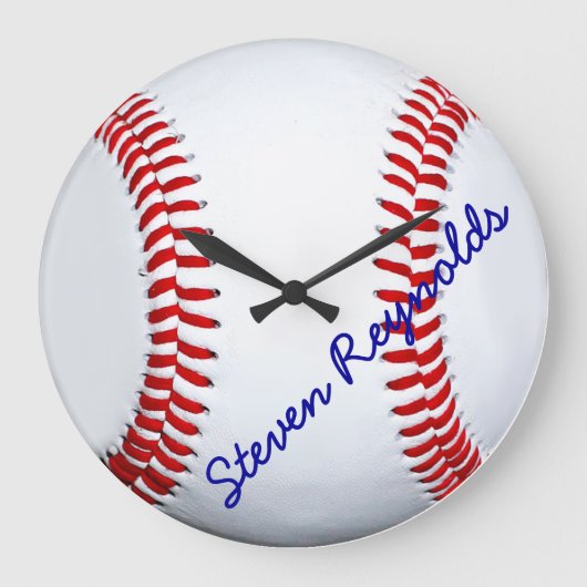 Aangepaste Baseball Grote wandklok Klok (Voorkant)