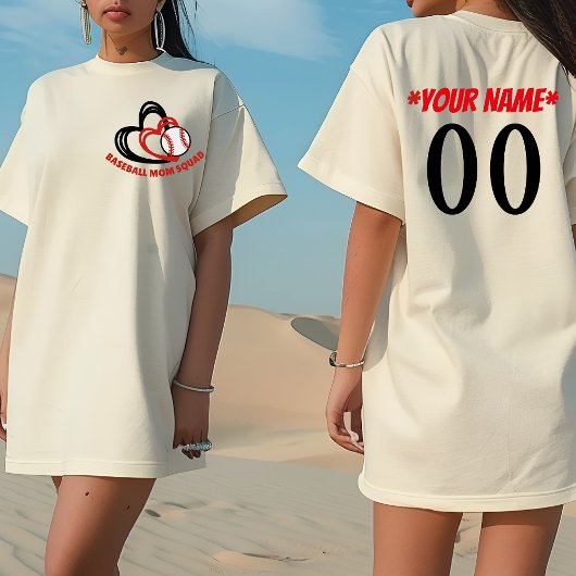 Aangepaste Baseball Mom Gepersonaliseerde Team Squ T-shirt