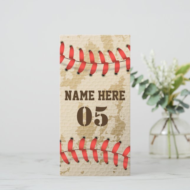 Aangepaste  Baseball Name Number Retro (Staand voorkant)