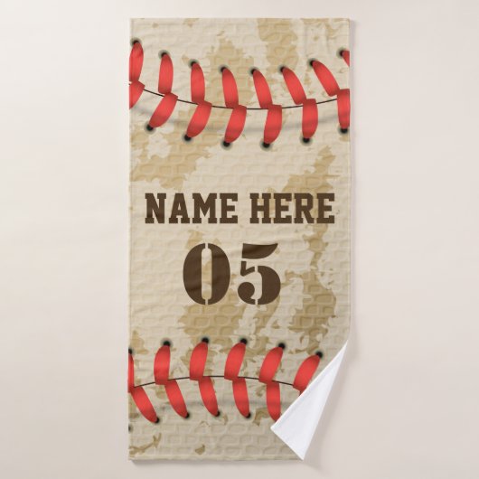 Aangepaste Baseball Name Number Retro Badhanddoek (Badhanddoek)
