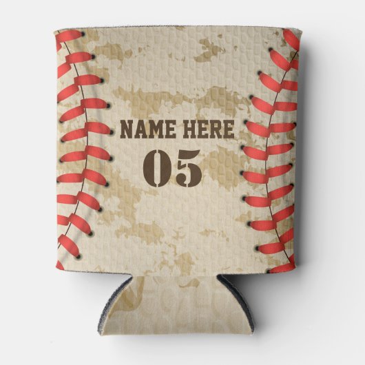 Aangepaste  Baseball Name Number Retro Blikjeskoeler (Voorkant)