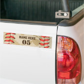 Aangepaste  Baseball Name Number Retro Bumpersticker (Op Truck)