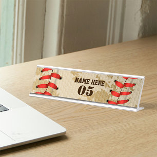 Aangepaste  Baseball Name Number Retro Bureau Naambordje