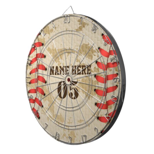 Aangepaste  Baseball Name Number Retro Dartbord (Voorkant Rechts)