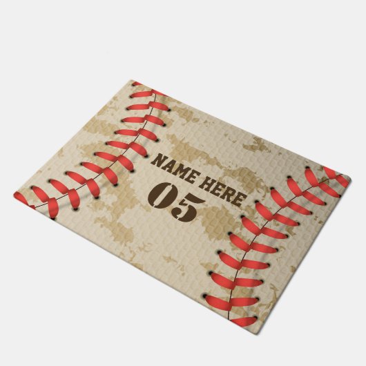 Aangepaste  Baseball Name Number Retro Deurmat (Schuin)