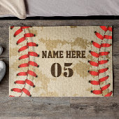 Aangepaste Baseball Name Number Retro Deurmat