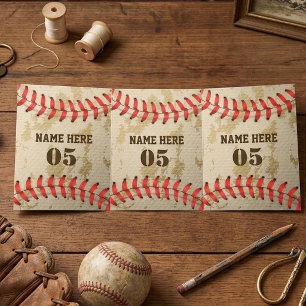 Aangepaste Baseball Name Number Retro Drieluik Kaart