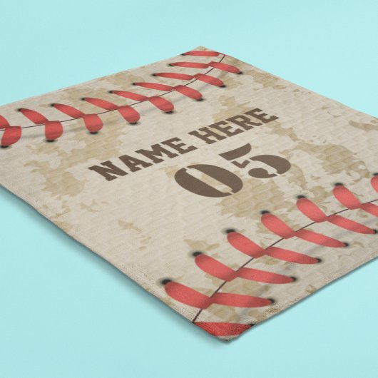 Aangepaste Baseball Name Number Retro Fleece Deken