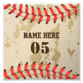 Aangepaste  Baseball Name Number Retro Foto Afdruk (Voorkant)