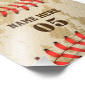 Aangepaste  Baseball Name Number Retro Foto Afdruk (Hoek)