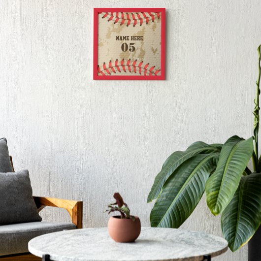 Aangepaste  Baseball Name Number Retro Foto Afdruk