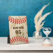 Aangepaste Baseball Name Number Retro Fotoplaat (Zijkant)