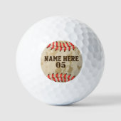 Aangepaste  Baseball Name Number Retro Golfballen (Voorkant)