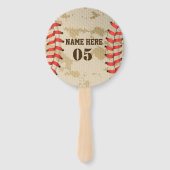 Aangepaste  Baseball Name Number Retro Handwaaier (Voorkant)