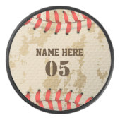 Aangepaste  Baseball Name Number Retro Hockey Puck (Voorkant)