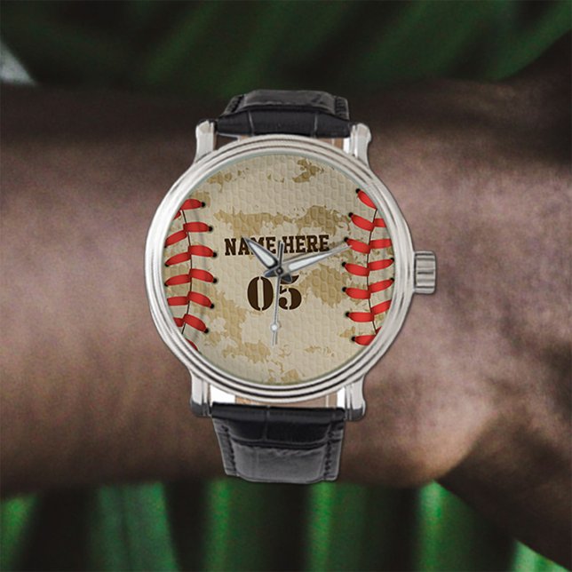 Aangepaste  Baseball Name Number Retro Horloge (Creator heeft geüpload)