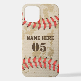 Aangepaste Baseball Name Number Retro iPhone 12 Hoesje