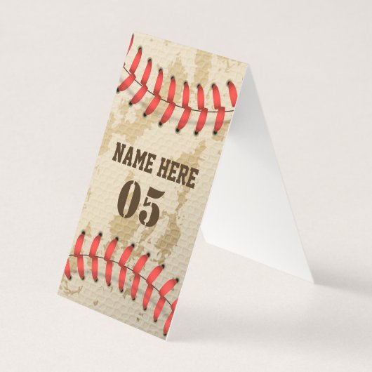 Aangepaste  Baseball Name Number Retro Kaart (Voorkant)