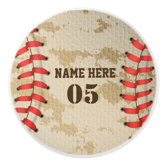Aangepaste Baseball Name Number Retro Keramische Knop (Voorkant)