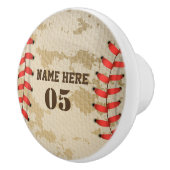 Aangepaste Baseball Name Number Retro Keramische Knop (Rechts)