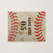 Aangepaste Baseball Name Number Retro Legpuzzel (Horizontaal)