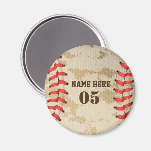 Aangepaste Baseball Name Number Retro Magneet (Voorkant / Achterkant)