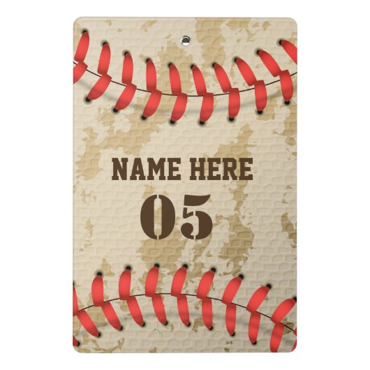 Aangepaste  Baseball Name Number Retro Mini Klembord (Achterkant)