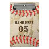 Aangepaste  Baseball Name Number Retro Mini Klembord (Voorkant)