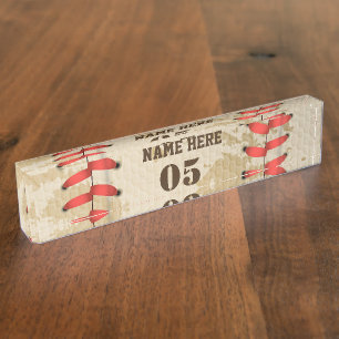 Aangepaste  Baseball Name Number Retro Naambordje