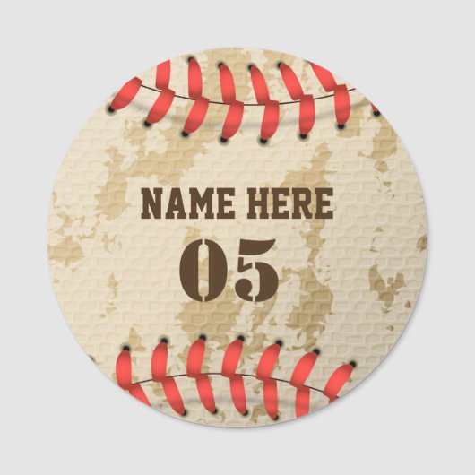 Aangepaste  Baseball Name Number Retro Naamplaatje (Voorkant)