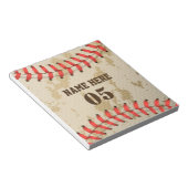 Aangepaste  Baseball Name Number Retro Notitieblok (Schuin)