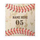 Aangepaste  Baseball Name Number Retro Notitieblok (Voorkant)