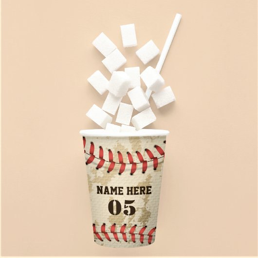 Aangepaste  Baseball Name Number Retro Papieren Bekers
