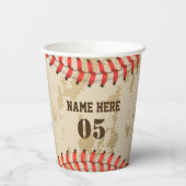 Aangepaste  Baseball Name Number Retro Papieren Bekers (Achterkant)