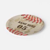 Aangepaste Baseball Name Number Retro Papieren Bordje (Gekanteld)