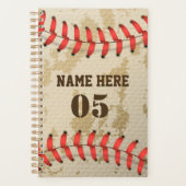 Aangepaste  Baseball Name Number Retro Planner (Voorkant)
