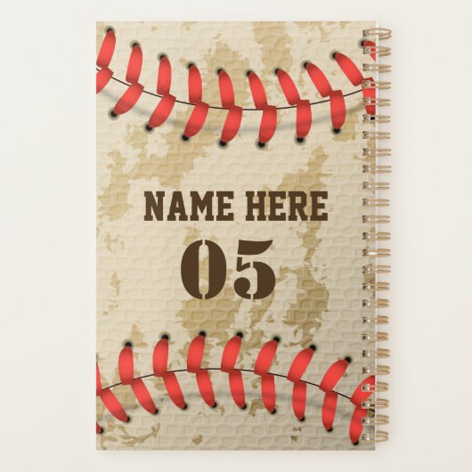 Aangepaste  Baseball Name Number Retro Planner (Achterkant)