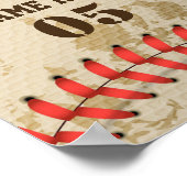 Aangepaste Baseball Name Number Retro Poster (Hoek)