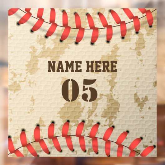 Aangepaste Baseball Name Number Retro Raamsticker (Vel 2)