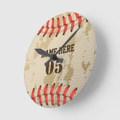 Aangepaste  Baseball Name Number Retro Ronde Klok (Hoek)