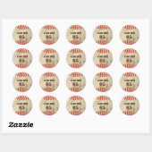 Aangepaste  Baseball Name Number Retro Ronde Sticker (Vel)