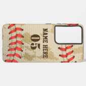 Aangepaste  Baseball Name Number Retro Samsung Galaxy Hoesje (Achterkant horizontaal)