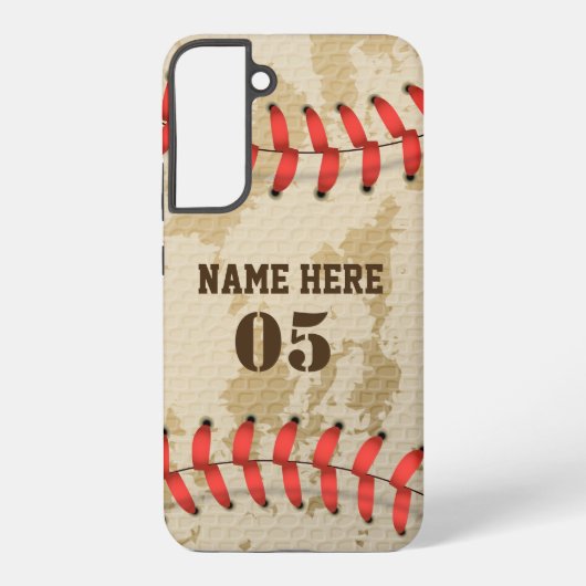 Aangepaste  Baseball Name Number Retro Samsung Galaxy Hoesje (Achterkant)