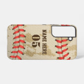 Aangepaste  Baseball Name Number Retro Samsung Galaxy Hoesje (Achterkant horizontaal)