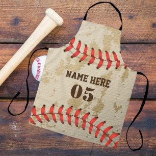 Aangepaste Baseball Name Number Retro Schort