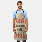 Aangepaste  Baseball Name Number Retro Schort (Gedragen)