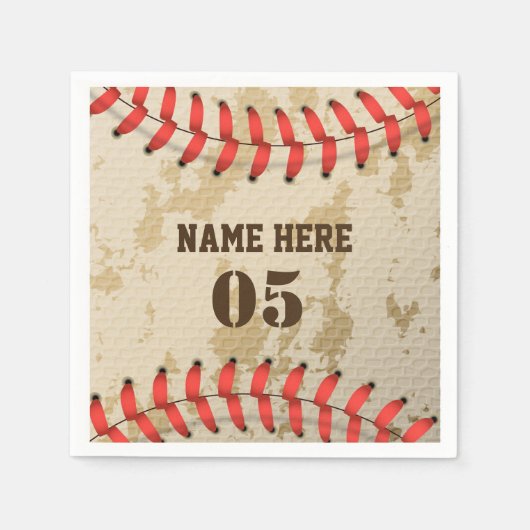 Aangepaste  Baseball Name Number Retro Servet (Voorkant)