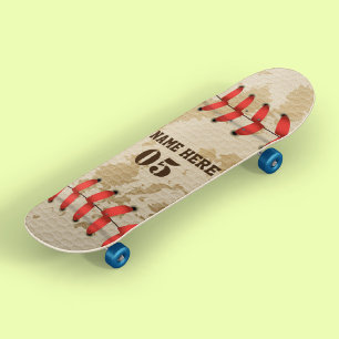 Aangepaste  Baseball Name Number Retro Skateboard