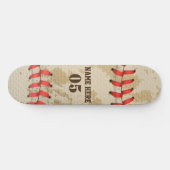 Aangepaste  Baseball Name Number Retro Skateboard (Horizontaal)