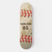 Aangepaste  Baseball Name Number Retro Skateboard (Voorkant)